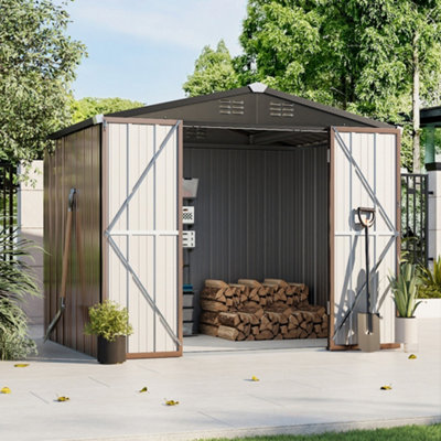 Lifeideas 8 X 6 Ft Garden Metal Furniture Storage Tool Shed With Lockable Door