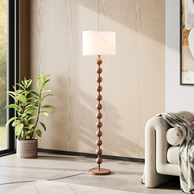 Thehotsale Mid-Century E27 1-Light Fabric 36Cm Dia Lampshade Standing Floor Lamp With Foot Switch from B&Q