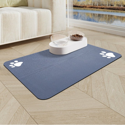 Thehotsale Dark Grey Washable Diatom Mud Pet Mat With Nonslip Bottom