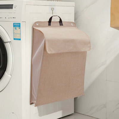 B&Q -  Foldable Medium Beige Laundry Hamper Hanging Laundry BasketBeige