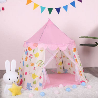 Thehotsale Portable Play Tent Foldable Kids Castle Play Tent For Outdoor/indoorPink