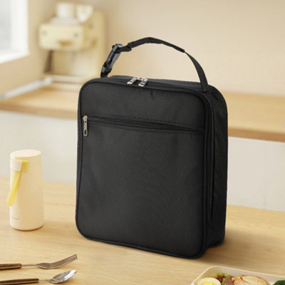 Thehotsale Portable Insulated Lunch Bag With Metal Zipper In Black from B&Q