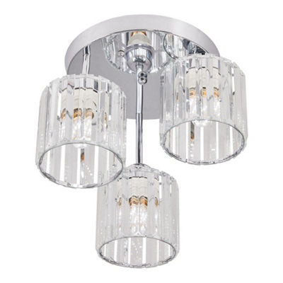 Thehotsale 3-Light Crystal Ceiling Light Luxury Crystal Chandelier For Dining Room & Living Room from B&Q