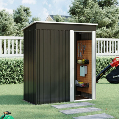 Breeins 5X3 Ft Outdoor Metal Shed Garden Storage Tool Shed Waterproof Metal Storage Shed With Lockable DoorBlack from B&Q