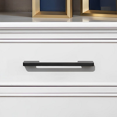 B&Q -  Matte Black D Shaped Cabinet Bar Handle Cupboard Handles Drawer Pull Handle 1 Pair L 17Cm