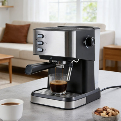 Thehotsale 1.5L Espresso Coffee Machine With Milk Frother from B&Q