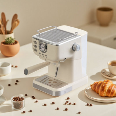 Thehotsale Retro Coffee Espresso Machine With Latte Milk Frother from B&Q
