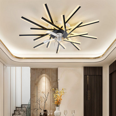 Thehotsale Dimmable Led 18-Arm Branch Ceiling Fan Light With RemoteSix-Speed Control from B&Q