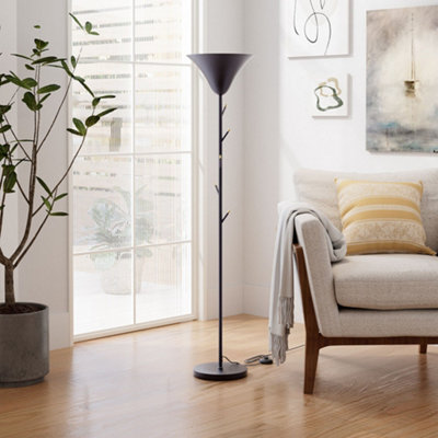 Living And Home 161Cm H Black Metal Floor Lamp For Living RoomBedroom  Reading Light ,foot Switch E14 from B&Q