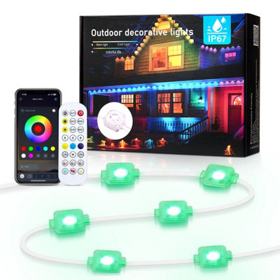Living And Home 98Ft Waterproof Permanent Outdoor Eaves Lights With App/remote Control