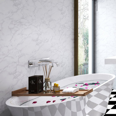 Garden Sanctuary Self-Adhesive Pvc Wallpaper With Marble Effect 10M L X 0.6M W from B&Q
