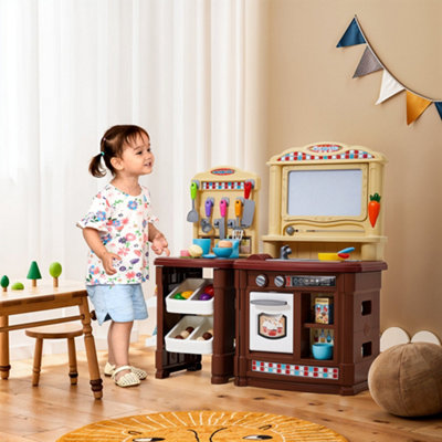Thehotsale Children Pretend Brown Kitchen Playset Toys from B&Q