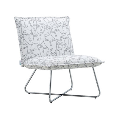 Darphe Modern Linen Accent Chair With Metal Base from B&Q