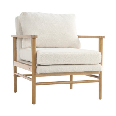 Darphe Teddy Bear Fur Wooden Armchair For Home from B&Q
