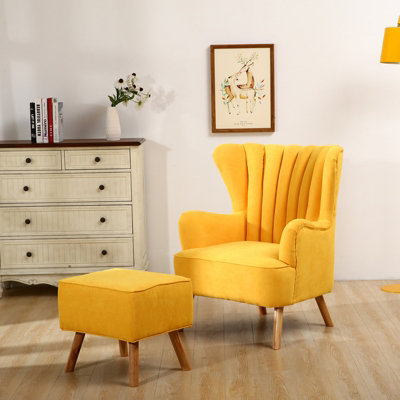 Darphe Faux Wool Upholstered Armchair And Footstool from B&Q