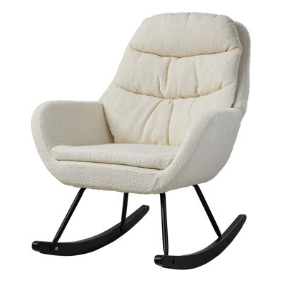 Darphe Teddy Fleece Upholstered Rocking Chair For Living Room from B&Q