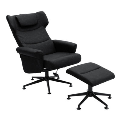 Darphe Faux Leather Swivel Armchair With Footstool from B&Q