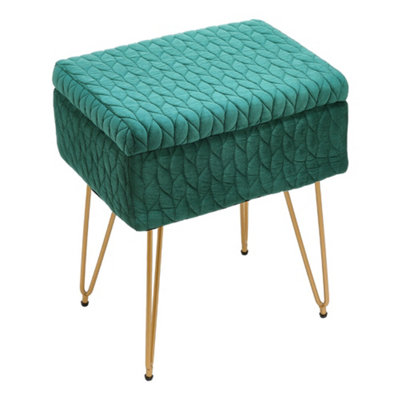 B&Q -  Rectangle Upholstered Storage Vanity Stool