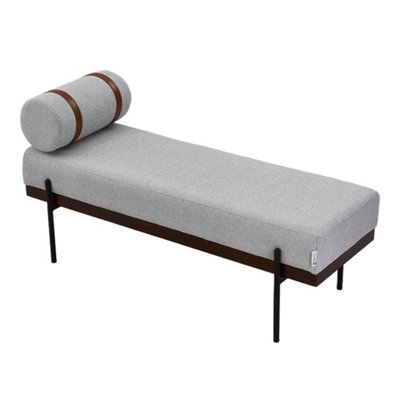 Darphe Grey Upholstered Bench With A Removable Pillow from B&Q