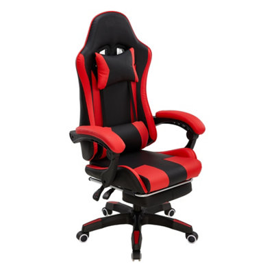 B&Q -  Black And Red High Back Ergonomic Gaming Chair Office Chair With Footrest