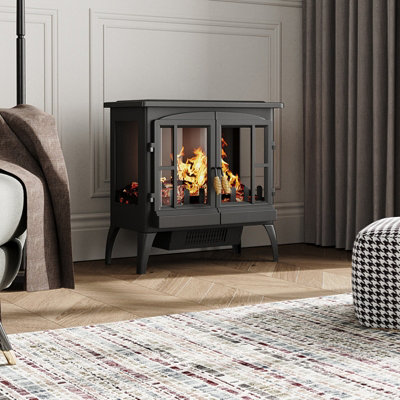 Living And Home Freestanding Electric Stove Fireplace Heater from B&Q