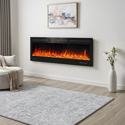 Darphe 80 Inch Recessed Wall Mounted Electric Fireplace With Remote Control12 Flame Colors And 5 Brightness Levels from B&Q
