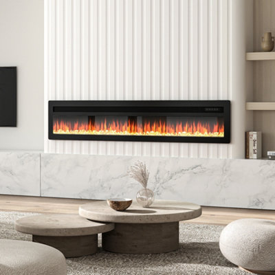 Darphe Wall Mounted Electric Fireplace With Remote Control 70 Inch from B&Q