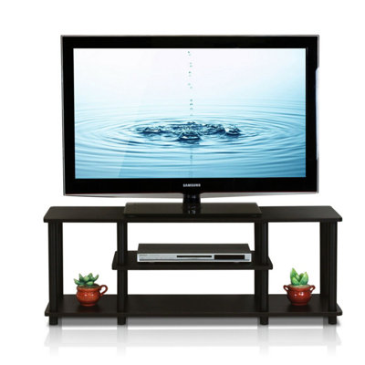 Walplus Furinno 12250R1Wn/bk Turn-N-Tube No Tools 3D 3-Tier Entertainment Tv Stands