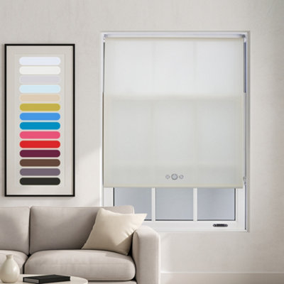 Furnished Made To Order Daylight Roller BlindCream With Triple Round Eyelet (W)240Cm X (L)165Cm from B&Q