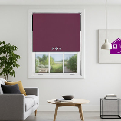 Furnished Triple Diamond Blackout Blind Free Cut ServiceAubergine (W)210Cm X (L)165Cm from B&Q