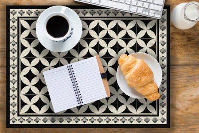 Native Home & Lifestyle Hydra Black Vinyl Table Mat 33X45Cm (Set Of 4) from B&Q