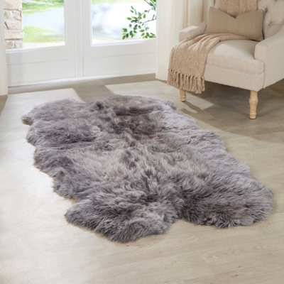 Native Natural Luxurious Quad New Zealand Sheepskin Rug from B&Q