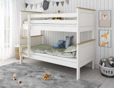 Kids Avenue Heritage Bunkbed 1 White/oak Euro Single from B&Q