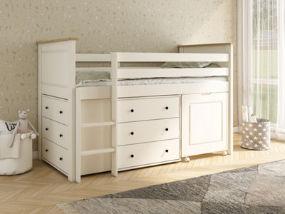 Kids Avenue Heritage Midsleeper With Chests + Desk from B&Q