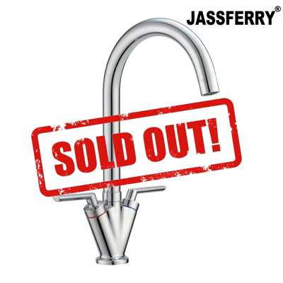 Jassferry Chrome Kitchen Mixer Tap Monobloc Brass Double Lever Swivel Spout from B&Q