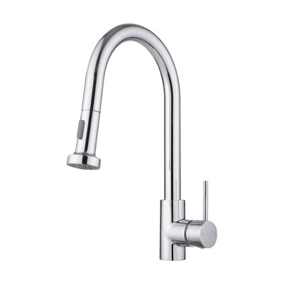 B&Q -  Pull Out Kitchen Mixer Tap Chrome 360-Degree Swivel Spout Pull Down Sprayer High Arc Sink Faucet