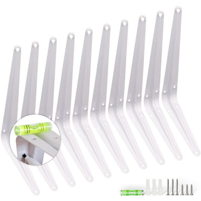 Koolpug White Shelf Brackets 10 Pack 6X8 Inch Heavy Duty With Screws For Shelving from B&Q