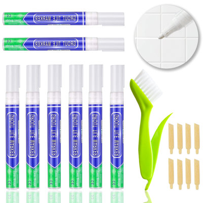 Koolpug White Grout Pen2Pcs Tile Grout Repair & ReviverAnti-Mould Waterproof Sealant For Bathroom from B&Q