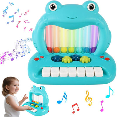 Deao Toys Frog Light-Up Bouncing Ball Piano Toy Electric Musical Keyboard With Dancing BallFlashing Lights And Fun Sound Effects from B&Q