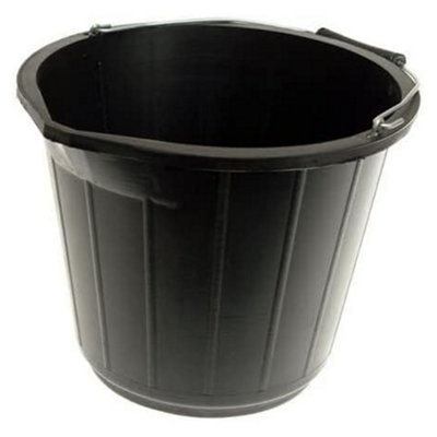 5 X PegdevPdlBlack Builders BucketsMade In The U.k.Perfect For ConstructionAnimal FeedAnd More (3 Gallon) from B&Q