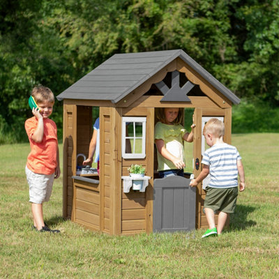 Backyard Discovery Maple Leaf Cedar Wooden Playhouse With Play Kitchen from B&Q