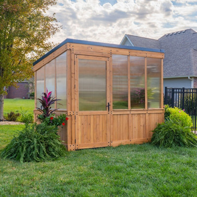 Backyard Discovery Willow Cedar Wood Polycarbonate Greenhouse With Powerport 2.9M X 1.9M (9Ft X 6Ft) from B&Q