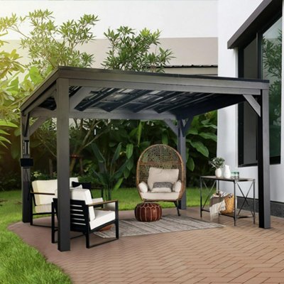 Backyard Discovery Stonebridge Heavy-Duty Galvanised Steel Outdoor Patio Gazebo With Powerport 3.7M X 2.9M (12Ft X 9.5Ft) from B&Q