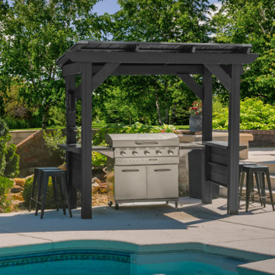 Backyard Discovery Rockport Galvanised Steel Outdoor Bbq/grill Gazebo With Powerport 2.6M X 1.6M (8Ft X 5Ft) from B&Q