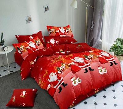 Groundlevel Red Santa Festive Christmas Duvet Set from B&Q