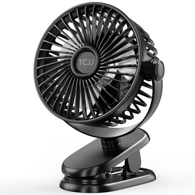 Tcjj Portable Clip On Fan,rechargeable Pram Fan,usb Desk Fans With Type-C Port 5200 Mah Battery Operated 3 Speed 360 Rotatable from B&Q