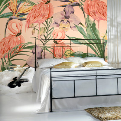 Origin Murals Flamingo Pink Tropical Matt Smooth Paste The Wall Mural 300Cm Wide X 240Cm High from B&Q