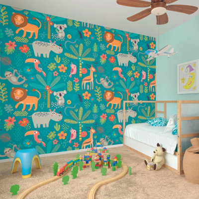 Origin Murals Jungle Animal Matt Smooth Paste The Wall Mural 350Cm Wide X 280Cm High from B&Q