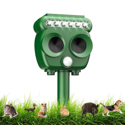 Cat Repellent Garden,usb & Solar Powered Garden Deterrents,repeller Outdoor Ultrasonic Deterrent,for Yard Squirrels Cats Rats from B&Q