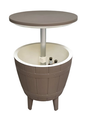 Signature Weave Wood Effect Barrel Shaped Ice Bucket Coffee Side Table Neutral from B&Q